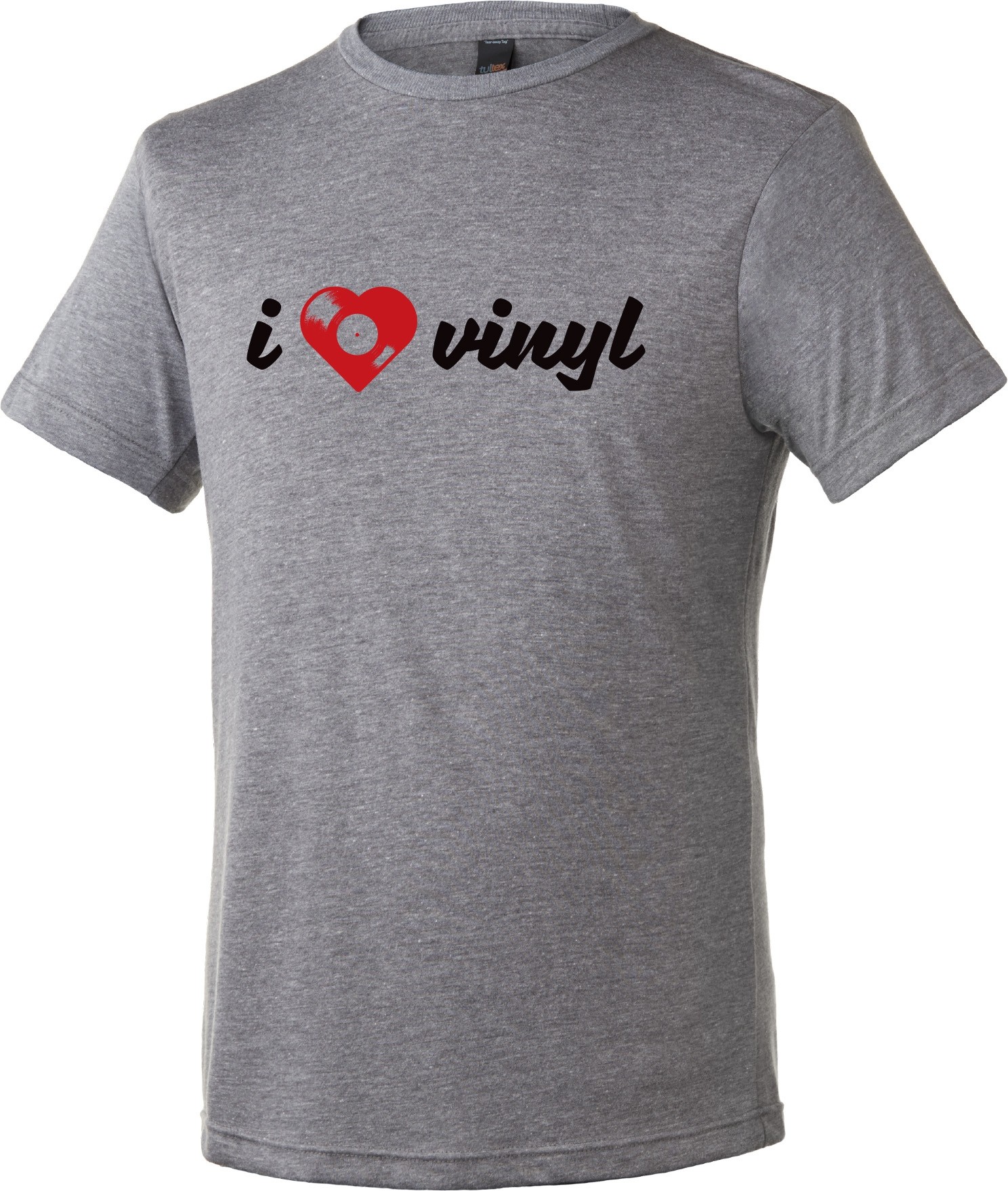 I Heart Vinyl - T-Shirt - Large (GRAY)