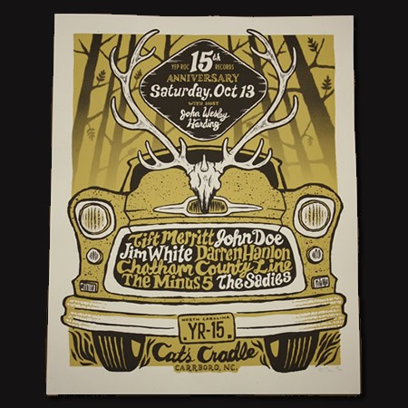 Yep Roc 15 - Saturday 10/13 Silk Screened Poster