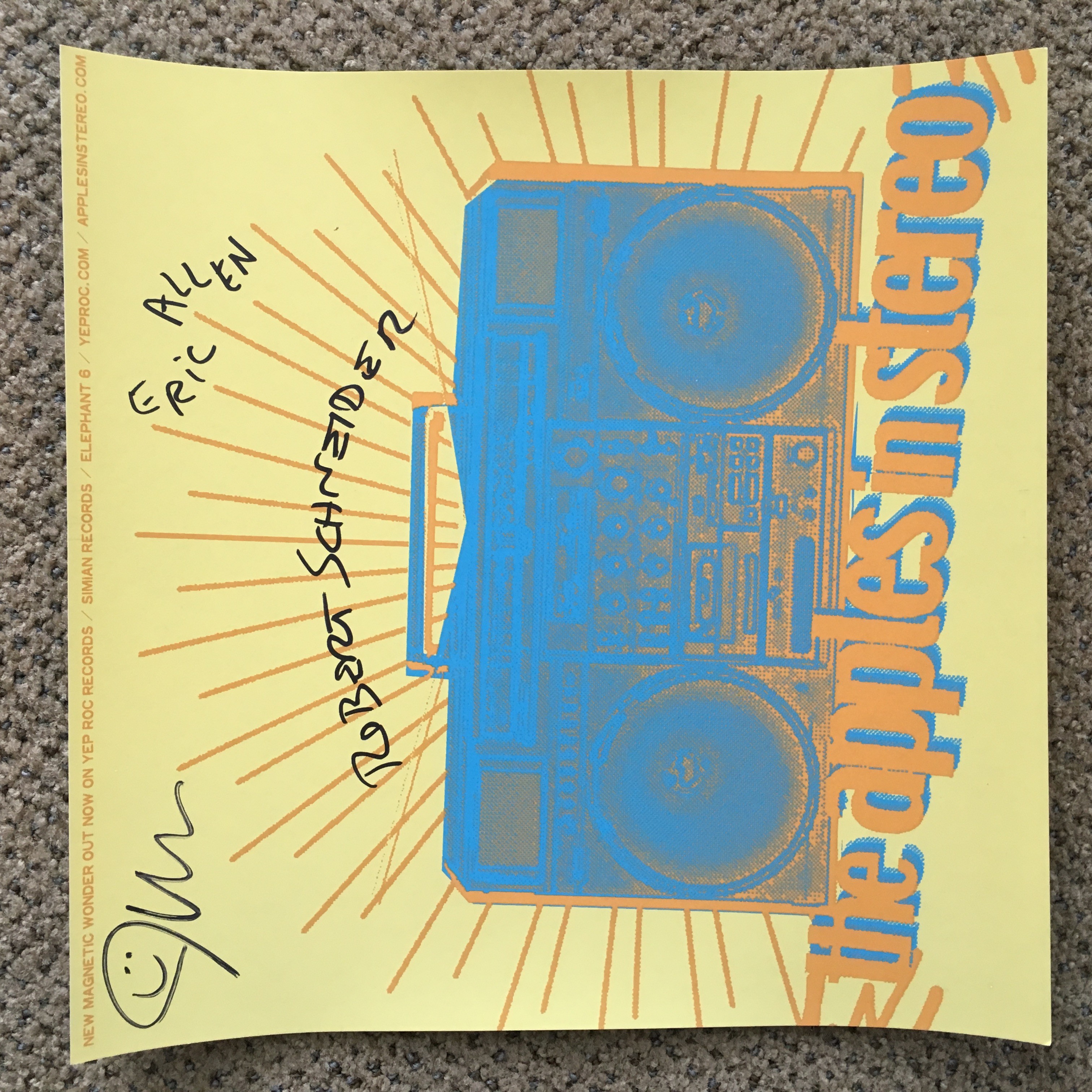 The Apples in Stereo Limited Edition Logo AUTOGRAPHED Poster